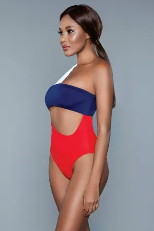 BeWicked 1973 Kennedy Swimsuit Red/White/Blue