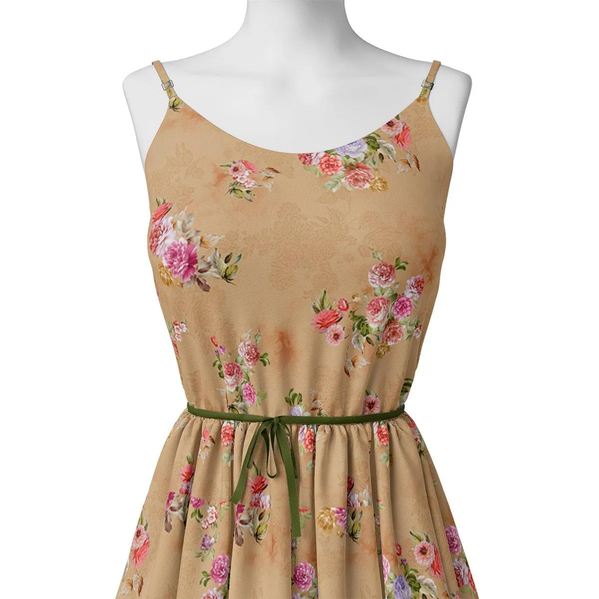 Chintz Pink Florish Flower Digital Printed Fabric - Kora Silk