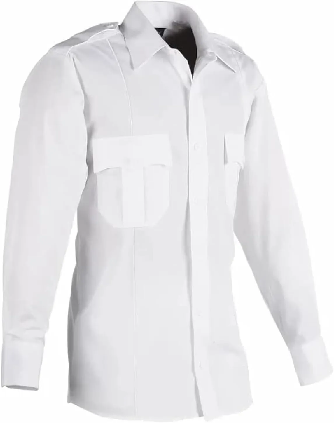 First Class 100% Polyester Long Sleeve Men's Uniform Shirt White