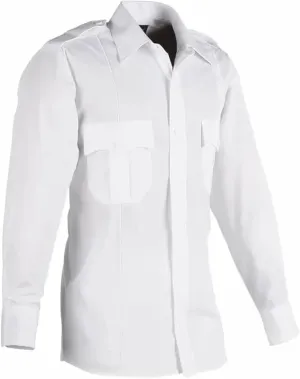 First Class 100% Polyester Long Sleeve Men's Uniform Shirt White
