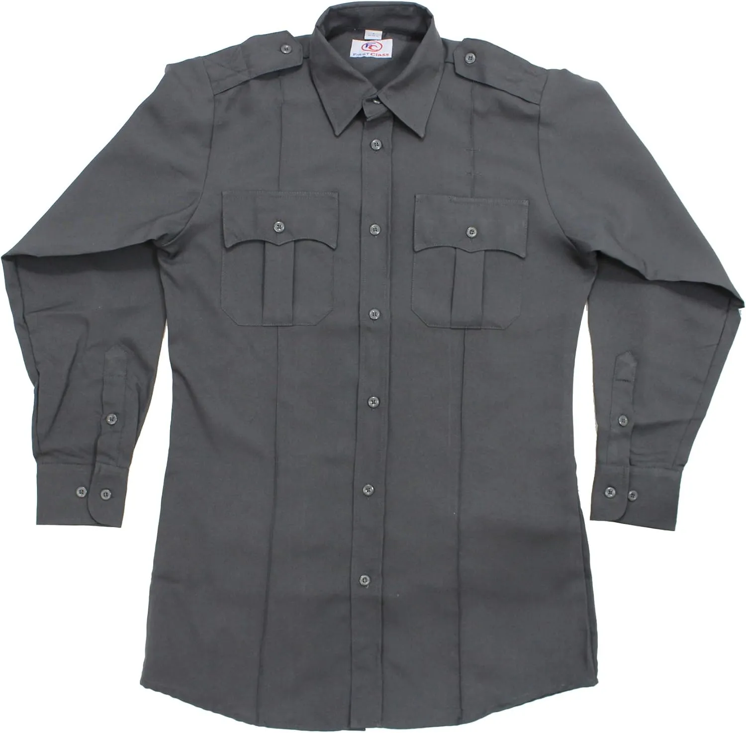 First Class 100% Polyester Long Sleeve Men's Uniform Shirt White