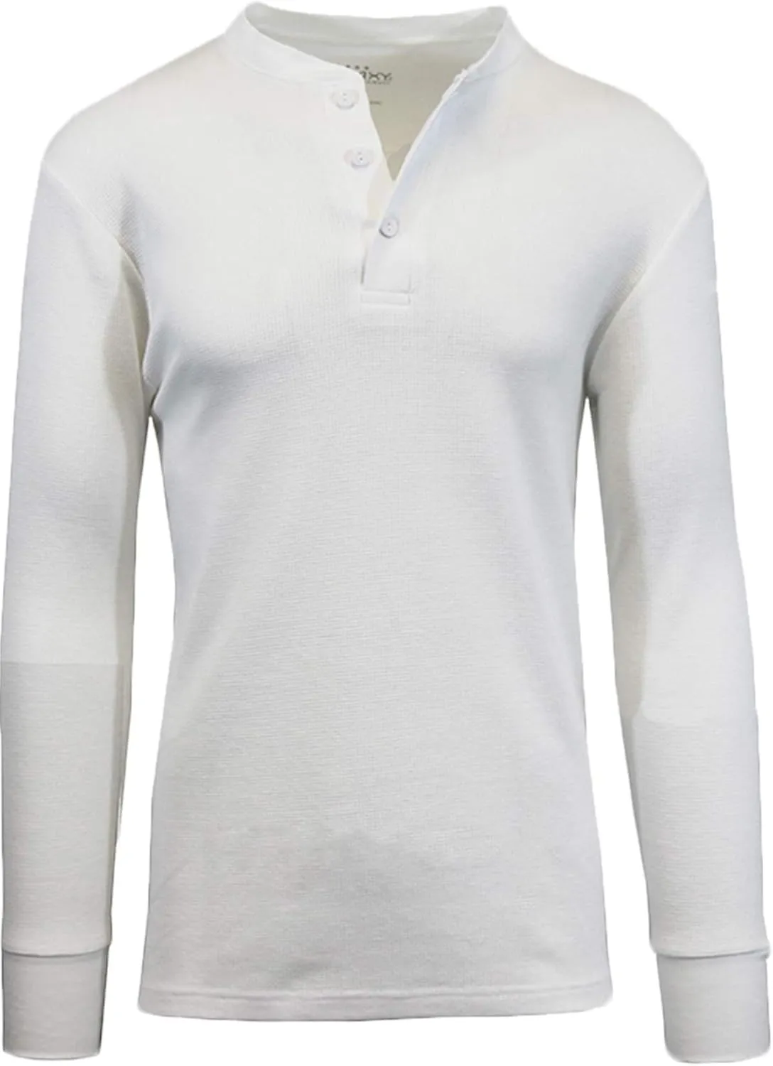 Galaxy by Harvic Mens Waffle-Knit Thermal Henley Tees