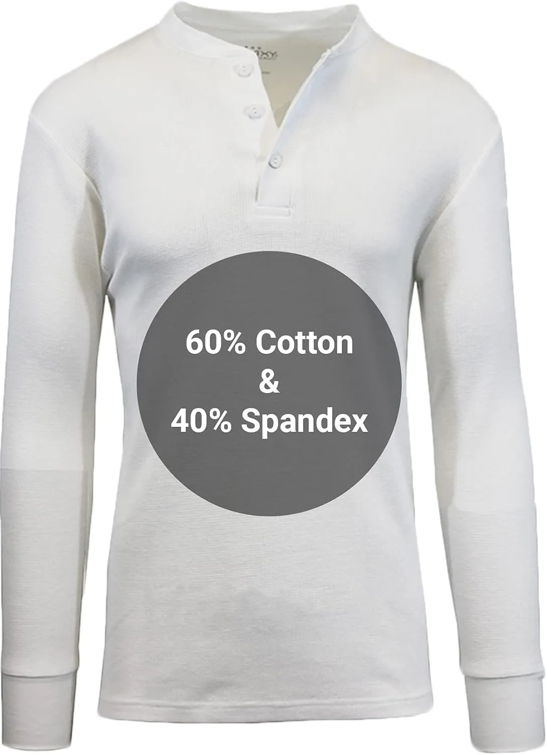Galaxy by Harvic Mens Waffle-Knit Thermal Henley Tees