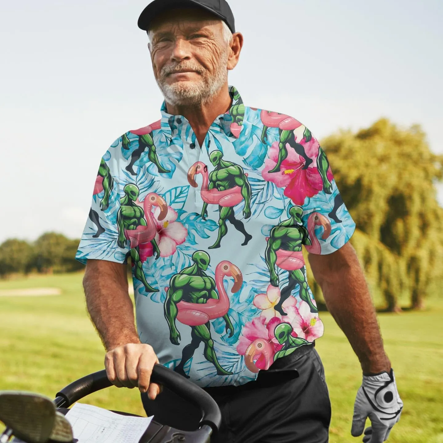 Green Argyle Pattern Diagonal Diamond Polo Shirts for Men Women Men's Golf Shirts Short Sleeve, Lightweight Golf Polos