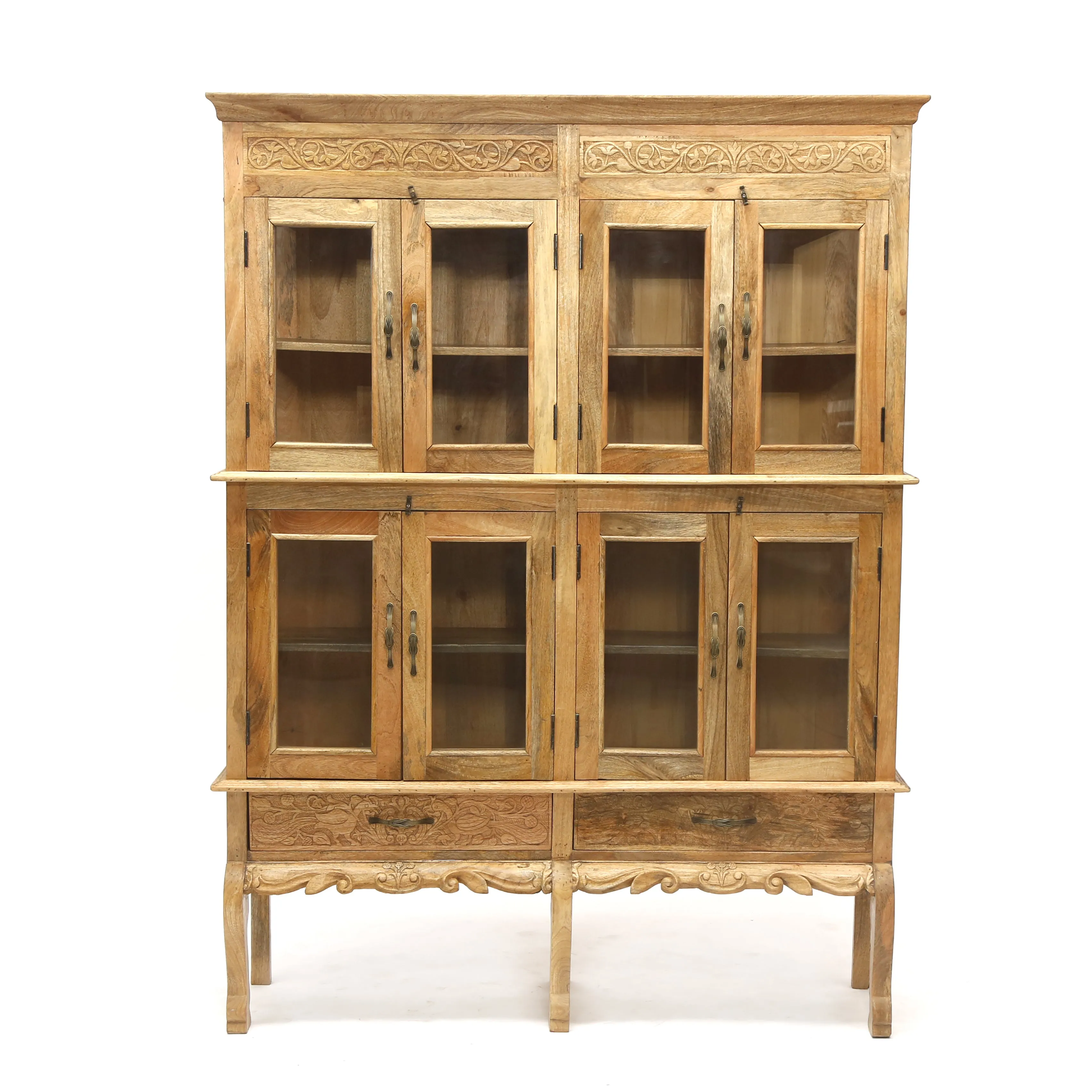 Intricate Wide Designed 2 Part Cabinet