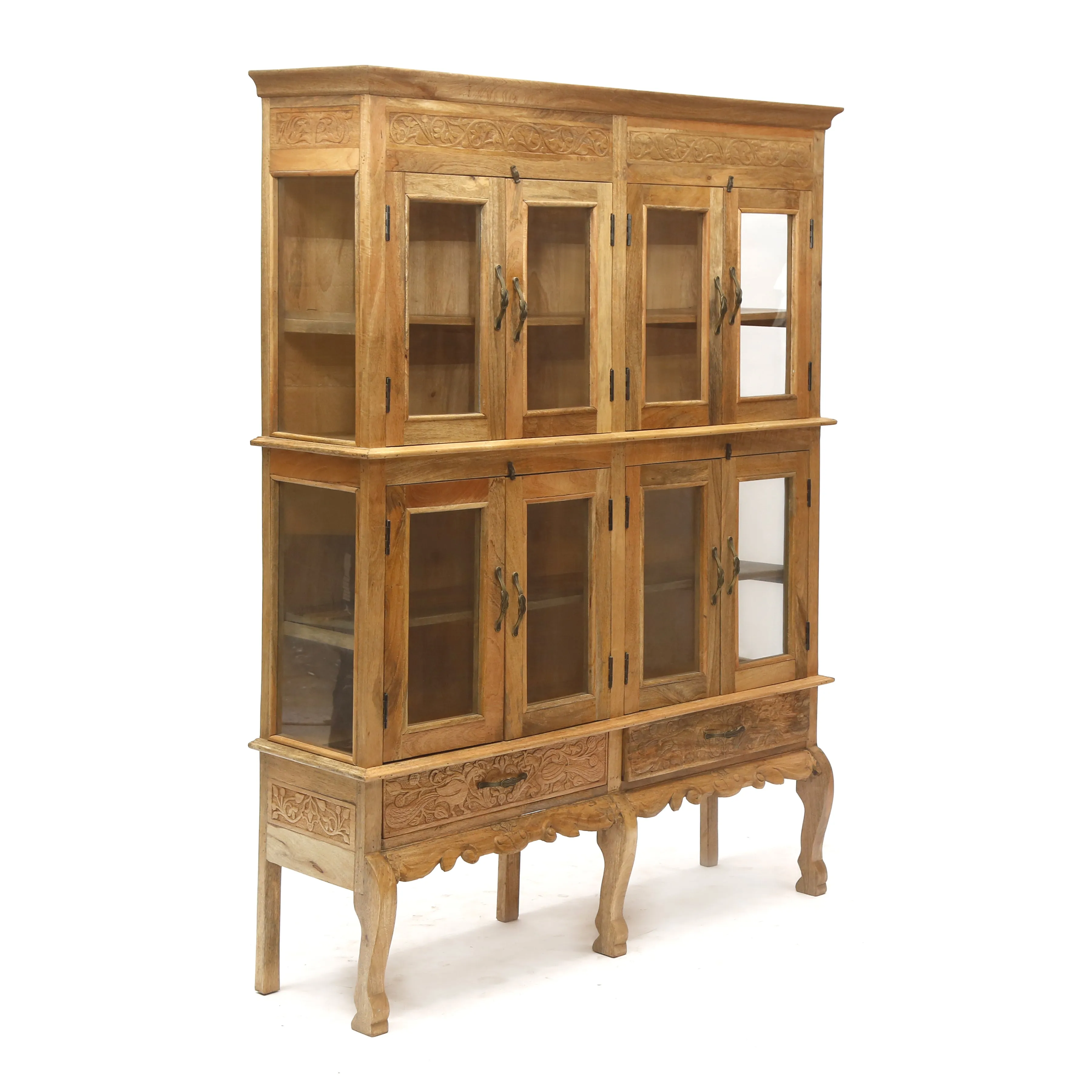 Intricate Wide Designed 2 Part Cabinet