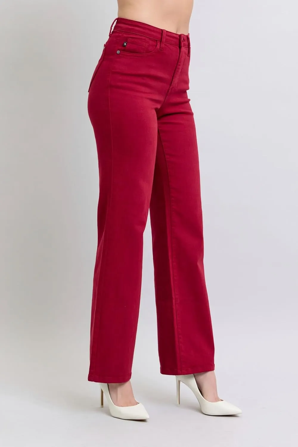 Judy Blue HW Garment Dyed Heart Shaped Back Pockets 90's Straight Jeans - Vintage Charm with Modern Comfort - 88917