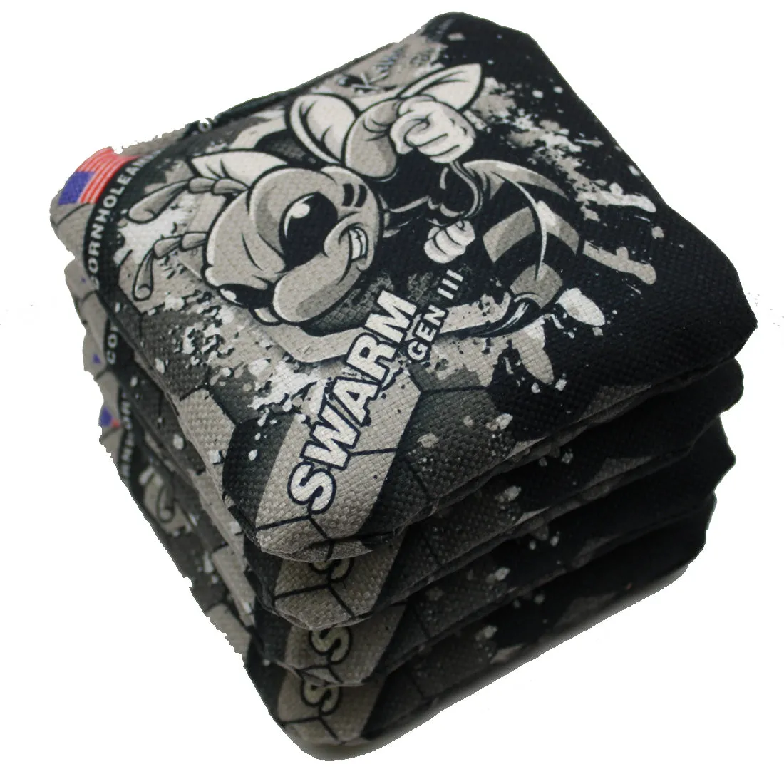 Killer Bees Swarm GREY Gen III Series Pro Style cornhole Bags