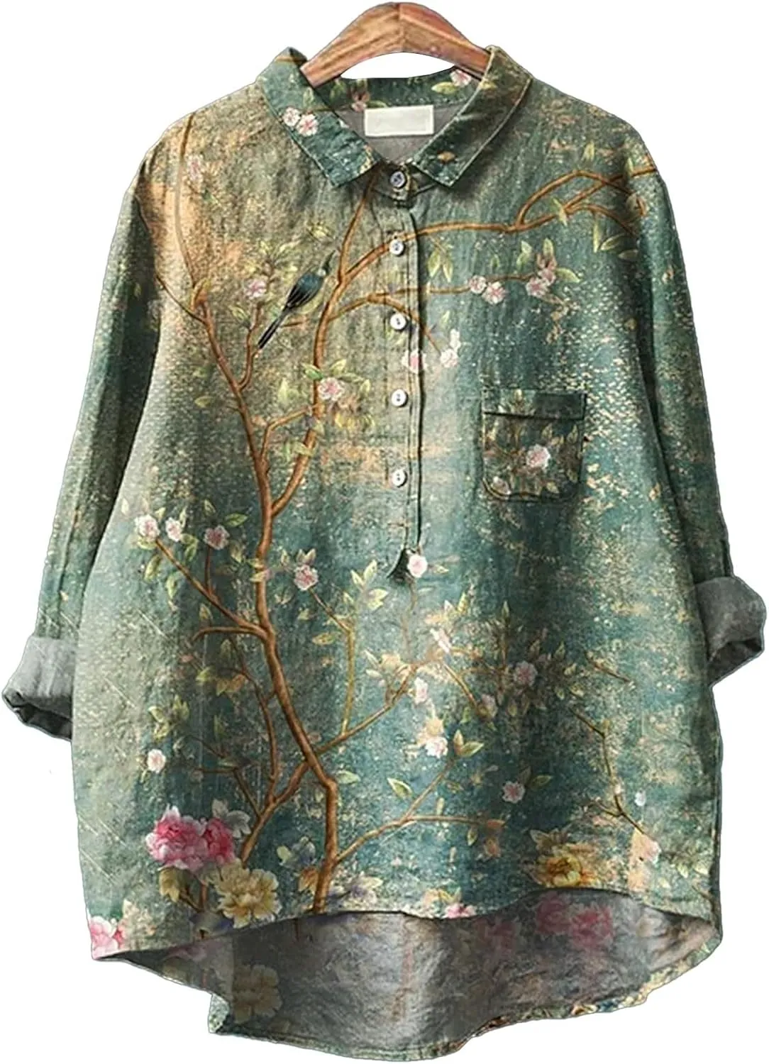 Linen Cotton Womens Short Sleeve Shirts Loose Fit Tee Tops Lapel Neck Button Blouses Long Spring Tops for Women 2025