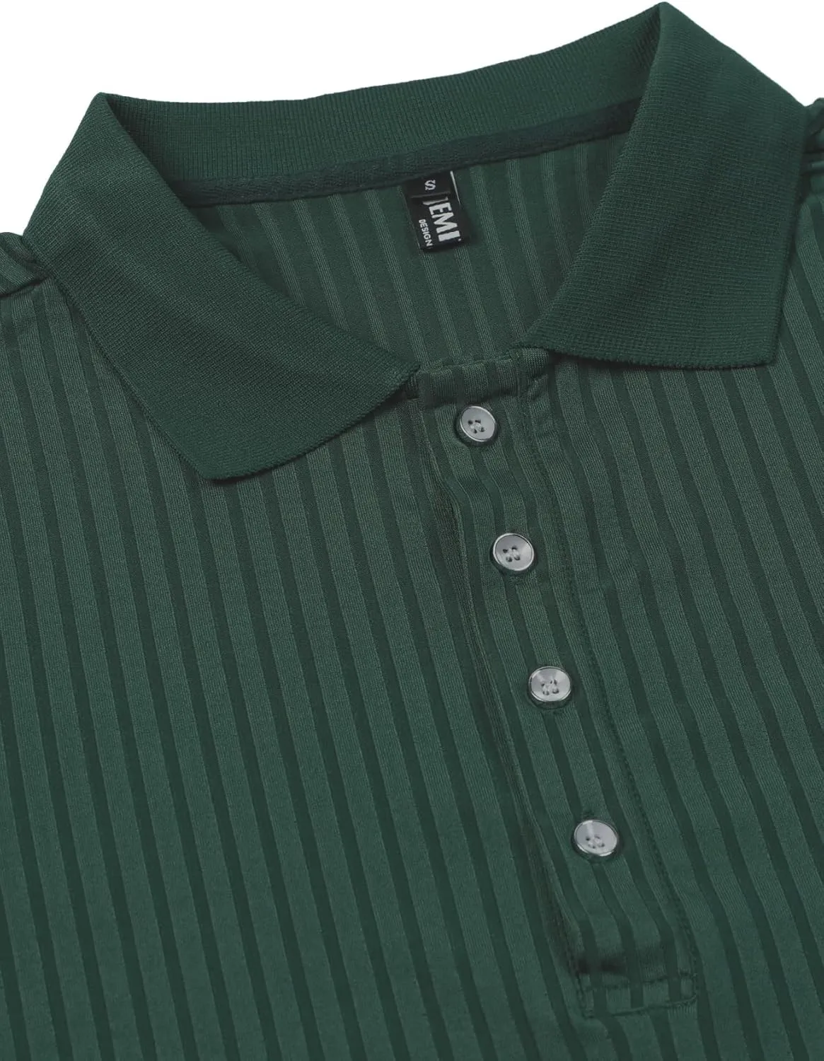 Men's Stretch Knit Slim Fit Polo Shirts Casual Short Sleeve Ribbed Collar Muscle Golf Shirt