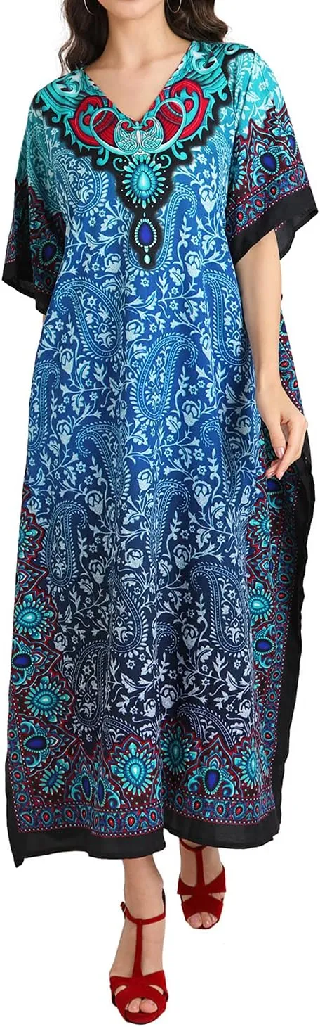 Miss Lavish London Kaftan Dresses for Women Beach Coverups Plus Size African & Dubai Kaftans Ideal for Loungewear & Swimwear