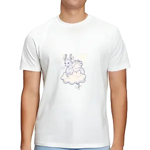 Organic Cotton Gift with Pink Dragon Cloud Design for Kids Sustainable Eco Friendly Fresh and Fun Men Women White Gray Multicolor T shirt