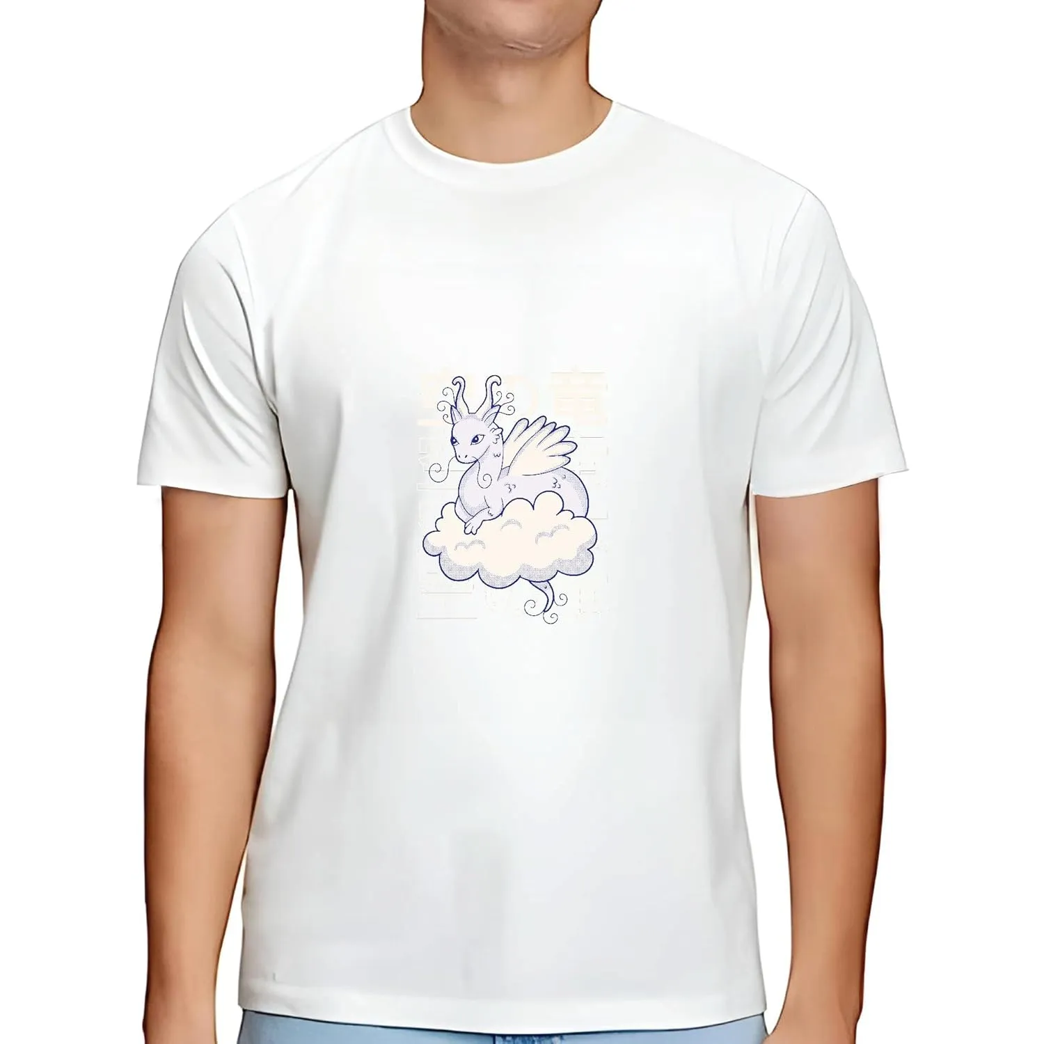 Organic Cotton Gift with Pink Dragon Cloud Design for Kids Sustainable Eco Friendly Fresh and Fun Men Women White Gray Multicolor T shirt