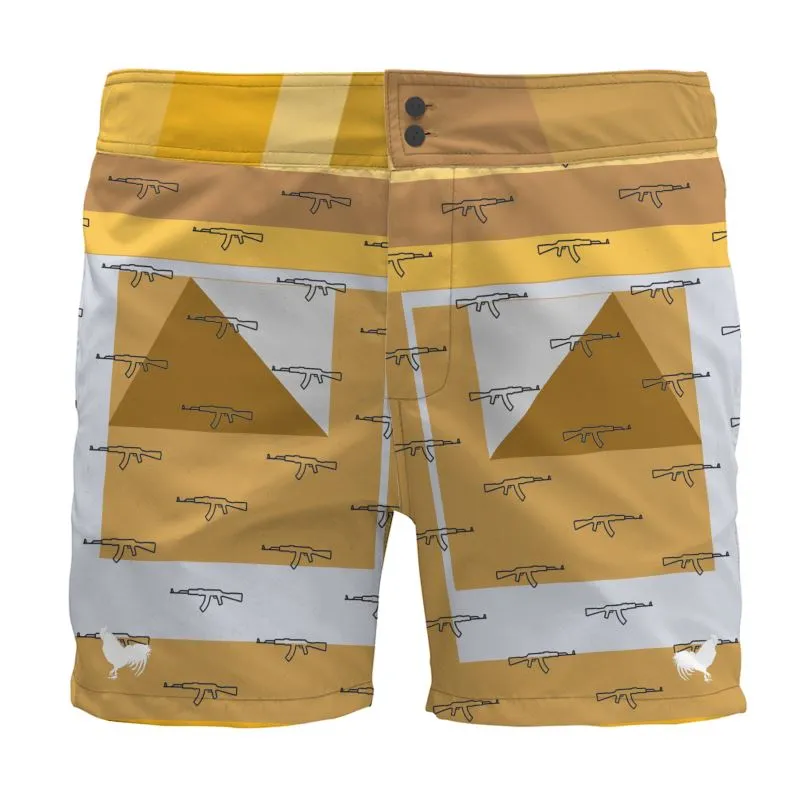 #s100 cnl  board Shorts Gun print