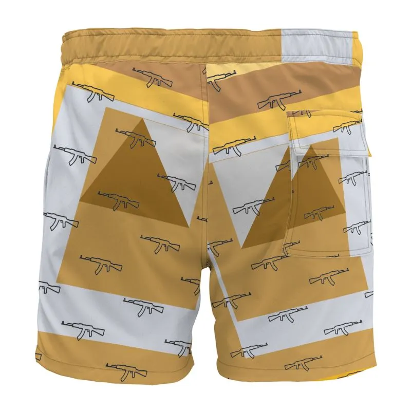 #s100 cnl  board Shorts Gun print