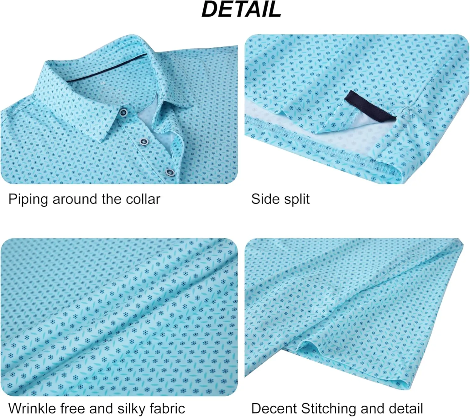 WARHORSEE Golf Polo Shirts for Men Short Sleeve Wrinkle Free 4 Way Stretch Moisture Wicking Performance Collared Tshirts