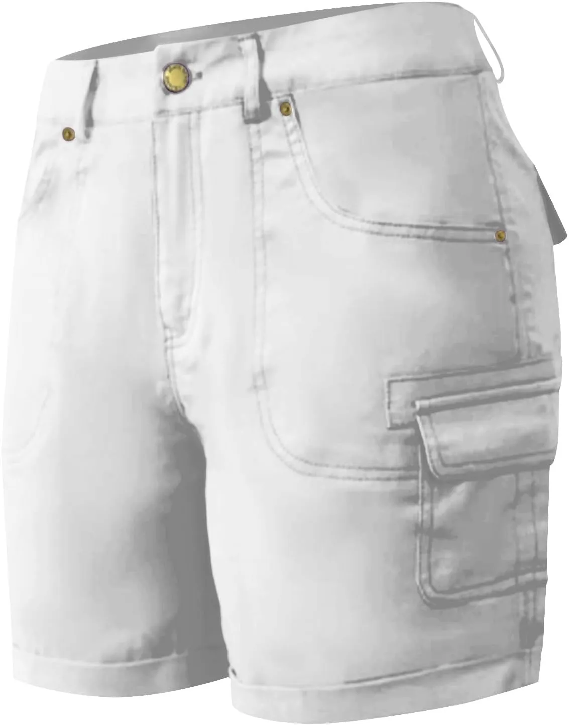 Women's Cargo Shorts Summer High Waist Outdoor Hiking Short Pants with Pockets Loose Fit Button Bermuda Shorts